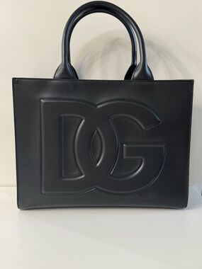 Dolce & Gabbana Black Leather DG Tote Bag Black NWOT